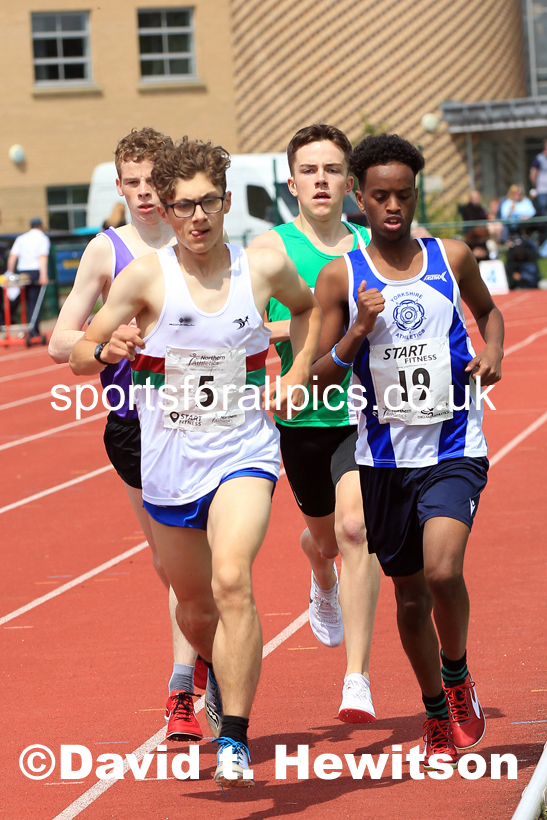 Mens Under-17s 3000 metres, 2022 Northern Inter Counties U17s and U15s Track and Field, York, Thursday, June 2nd. Photo: David T. Hewitson/Sports for All Pics